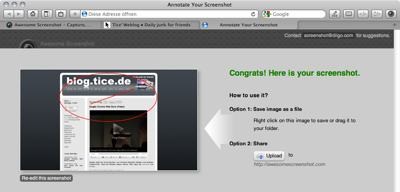 Safari Erweiterung Awsome Screenshot